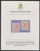 Nauru 1976 Stamp Anniversaries - 15c GB 6d & 1s stamps overprinted - imperf mounted on Format International Proof Card, as SG148