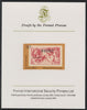 Nauru 1976 Stamp Anniversaries - 15c GB 5s Seahorse overprinted - imperf mounted on Format International Proof Card, as SG150