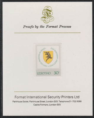 Lesotho 1982 Princess Diana's 21st Birthday 30c imperf mounted on Format International Proof Card, as SG514