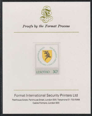 Lesotho 1982 Princess Diana's 21st Birthday 30c imperf mounted on Format International Proof Card, as SG514