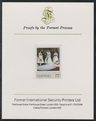 Lesotho 1982 Princess Diana's 21st Birthday 75c imperf mounted on Format International Proof Card, as SG516