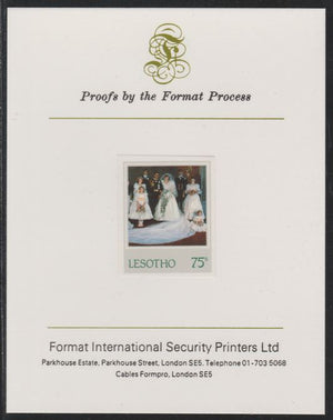 Lesotho 1982 Princess Diana's 21st Birthday 75c imperf mounted on Format International Proof Card, as SG516