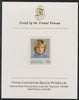 Lesotho 1982 Princess Diana's 21st Birthday 1M imperf mounted on Format International Proof Card, as SG517