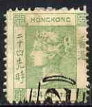 Hong Kong 1862 QV 24c green perf litho forgery with part B62 cancel