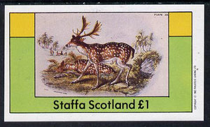 Staffa 1982 Deer imperf souvenir sheet (£1 value) unmounted mint