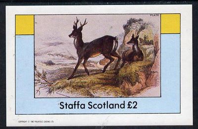 Staffa 1982 Deer imperf deluxe sheet (£2 value) unmounted mint