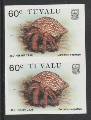Tuvalu 1986 Crabs 60c (Red Hermit Crab) imperf pair unmounted mint, as SG 375