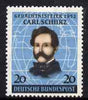 Germany - West 1952 Centenary of Schurz in America 20pf unmounted mint SG1079