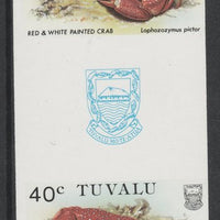 Tuvalu 1986 Crabs 40c (Red & White Painted Crab) imperf gutter pair unmounted mint from uncut proof sheet, as SG 373. Note: The design withing the gutter varies across the sheet, therefore, the one you receive,may differ from that……Details Below
