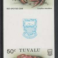Tuvalu 1986 Crabs 50c (Red Spotted Crab) imperf gutter pair unmounted mint from uncut proof sheet, as SG 374. Note: The design withing the gutter varies across the sheet, therefore, the one you receive,may differ from that shown in the illustration.