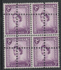 Isle of Man 1958 Regional 3d deep lilac block of 4 with perforations doubled (stamps are quartered) an attractive and interesting modern forgery, unmounted mint, SG2var. Note: the stamps are genuine but the additional perfs are a ……Details Below