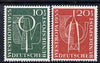 Germany - West 1955 West European Stamps Exhibition perf set of 2 mounted mint SG 1143-44