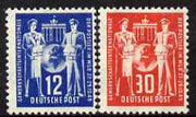 Germany - East 1949 International Postal Workers Union Congress perf set of 2 mounted mint SG E2-3