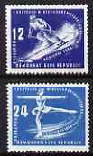 Germany - East 1950 First Winter Sports Meeting perf set of 2 mounted mint SG E5-6