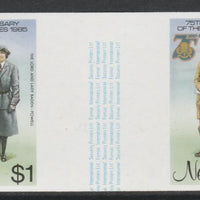 Nevis 1985 Girl Guides - Lord & Lady Baden-Powell $1 imperf gutter pair (from uncut archive sheet) unmounted mint as SG 295. Note: The design within the gutter varies across the sheet, therefore, the one you receive,may differ fro……Details Below