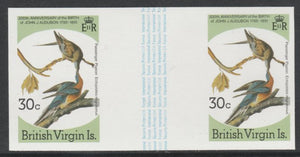 British Virgin Islands 1985 John Audubon Birds 30c Passenger Pigeon imperf gutter pair (from uncut archive sheet) (as SG 589) unmounted mint. Note: The design withing the gutter varies across the sheet, therefore, the one you rece……Details Below