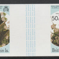 British Virgin Islands 1985 John Audubon Birds 50c Yellow Breasted Chat imperf gutter pair (from uncut archive sheet) unmounted mint (as SG 590). Note: The design withing the gutter varies across the sheet, therefore, the one you ……Details Below