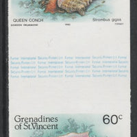St Vincent - Grenadines 1985 Shell Fish 60c (Queen Conch) imperf gutter pair (from uncut archive sheet) unmounted mint, SG 361var. Note: The design withing the gutter varies across the sheet, therefore, the one you receive,may dif……Details Below