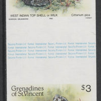 St Vincent - Grenadines 1985 Shell Fish $3 (West Indian Top Shell) imperf gutter pair (from uncut archive sheet) unmounted mint, SG 363var. Note: The design withing the gutter varies across the sheet, therefore, the one you receiv……Details Below