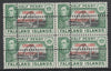 Falkland Islands Dependencies - Graham Land 1944 KG6 1/2d black & green block of 4 with double perfs (stamps are quartered). Note: the stamps are genuine but the additional perfs are a slightly different gauge identifying it to be……Details Below