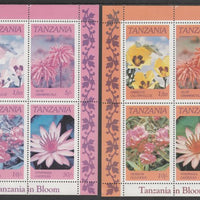 Tanzania 1986 Flowers perf m/sheet with yellow omitted plus normal, both unmounted mint (as SG MS 478)