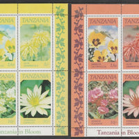 Tanzania 1986 Flowers perf m/sheet with red omitted plus normal, both unmounted mint (as SG MS 478)