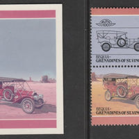 St Vincent - Bequia 1985 Cars #4 1907 Chadwick 45c - Cromalin se-tenant die proof pair in red and blue only (missing Country name, inscription & value) ex Format International archives complete with issued stamp