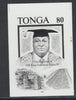 Tonga 1993 King & Ancient Landmarks 80p (from 75th Birthday set) B&W photographic Proof as SG 1247