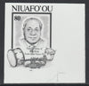 Tonga - Niuafo'ou 1993 King & Musical Instruments 80p (from 75th Birthday set) B&W photographic Proof as SG 191