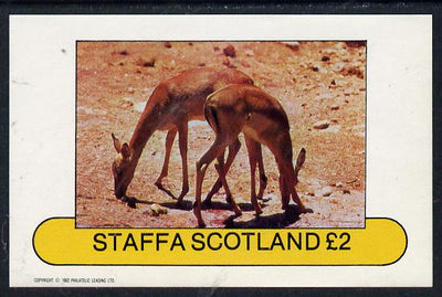 Staffa 1982 Animals (Small Deer) imperf deluxe sheet (£2 value) unmounted mint