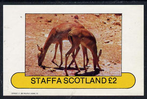 Staffa 1982 Animals (Small Deer) imperf deluxe sheet (£2 value) unmounted mint