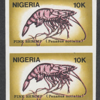 Nigeria 1988 Shrimps 10k Pink Shrimp imperf pair unmounted mint SG 560var