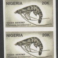 Nigeria 1988 Shrimps 20k Tiger Shrimp imperf pair unmounted mint SG 561var