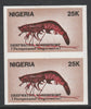 Nigeria 1988 Shrimps 25k Deepwater Roseshrimp imperf pair unmounted mint SG 562var