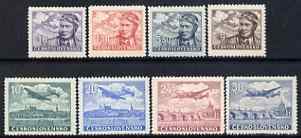 Czechoslovakia 1946 Air set of 8 (1k50 to 50k) unmounted mint, SG 469-76