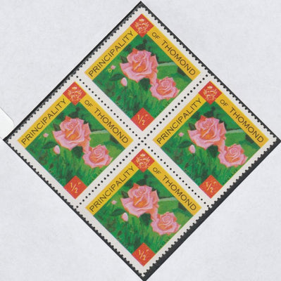 Thomond 1960 Roses 1/2p (Diamond shaped) def unmounted mint block of 4