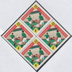 Thomond 1960 Football 4d (Diamond shaped) def unmounted mint block of 4