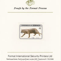 Dominica 1984 Cats $5 (Burmese) imperf proof mounted on Format International proof card as SG 921