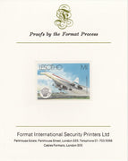 Lesotho 1983 Manned Flight 1m (Concorde) imperf proof mounted on Format International proof card as SG 548