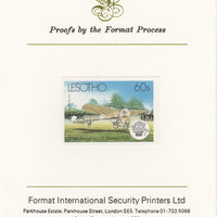Lesotho 1983 Manned Flight 60s (First Airmail Flight) imperf proof mounted on Format International proof card as SG 547