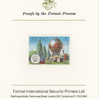 Lesotho 1983 Manned Flight 7s (Montgolfer Balloon) imperf proof mounted on Format International proof card as SG 545