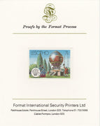 Lesotho 1983 Manned Flight 7s (Montgolfer Balloon) imperf proof mounted on Format International proof card as SG 545