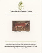 Lesotho 1983 Eland (Rock Paintings) 75s value imperf proof mounted on Format International proof card as SG 543