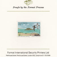 St Lucia 1985 Nature Reserves $3 Audubon's Shearwater imperf proof mounted on Format International proof card as SG 823