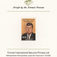 Antigua 1984 Famous People 60c (Kennedy) imperf proof mounted on Format International proof card as SG 890