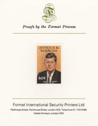 Antigua 1984 Famous People 60c (Kennedy) imperf proof mounted on Format International proof card as SG 890