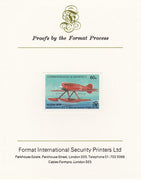 Dominica 1983 Manned Flight 60c (Macchi M39 Seaplane) imperf proof mounted on Format International proof card as SG 854