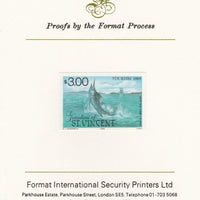 St Vincent - Grenadines 1985 Tourism Watersports $3 (Deep Sea Game Fishing) imperf proof mounted on Format International proof card as SG 389