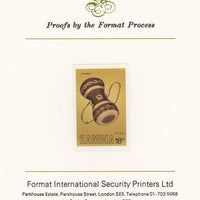 Zambia 1981 Musical Instruments 18n (Inshingili) imperf proof mounted on Format International proof card as SG 357
