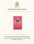 Zambia 1981 Musical Instruments 28n (Ilimba) imperf proof mounted on Format International proof card as SG 358